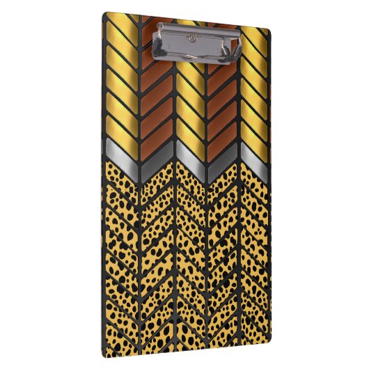 Moderne Zigzag Chevron Luipaard Dierprint Klembord (Rechts)