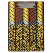 Moderne Zigzag Chevron Luipaard Dierprint Klembord (Voorkant)
