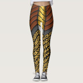 Moderne Zigzag Chevron Luipaard Dierprint Leggings (Voorkant)