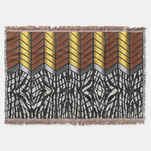Moderne Zigzag Chevron Zebra Dierprint Deken (Voorkant)