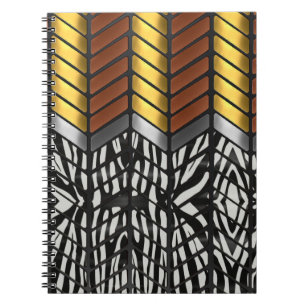 Moderne Zigzag Chevron Zebra Dierprint Notitieboek