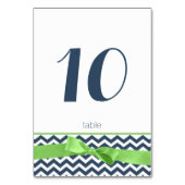 Moderne Zigzag en Limoen Bow Tafelnummer Kaart (Voorkant)