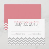 Moderne Zigzag Roze Respons Kaart (Voorkant / Achterkant)