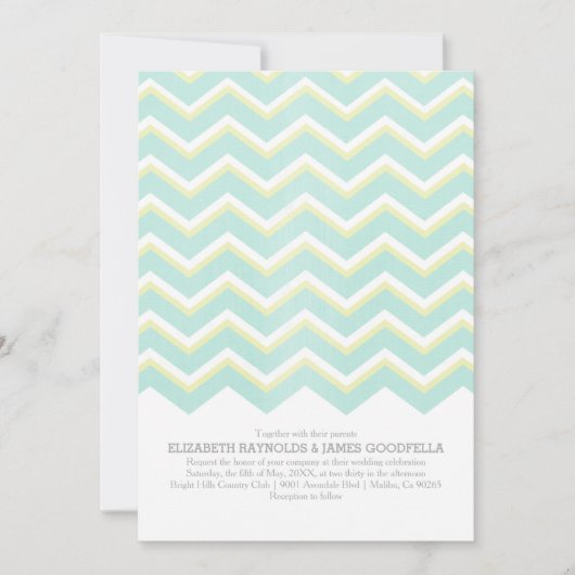 Moderne zigzag Wedding Invitations Kaart (Voorkant)