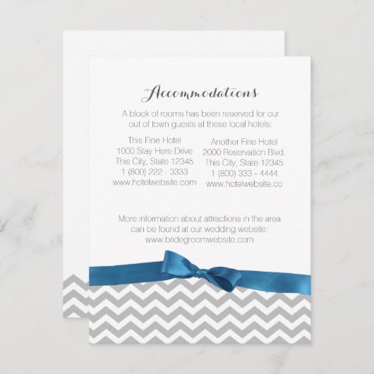 Moderne Zigzagpatroon en Bow Informatie Kaart (Voorkant / Achterkant)