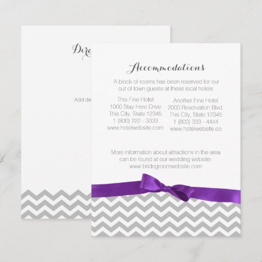 Moderne Zigzagpatroon en Bow Informatie Kaart (Voorkant / Achterkant)