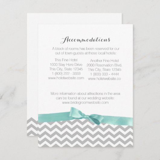 Moderne Zigzagpatroon en Bow Informatie Kaart (Voorkant / Achterkant)