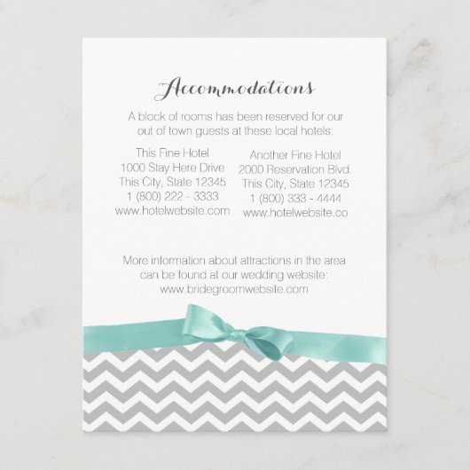 Moderne Zigzagpatroon en Bow Informatie Kaart (Voorkant)