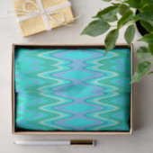 Moderne zigzagpatroon - golven in turquoise tissuepapier (Geschenk)