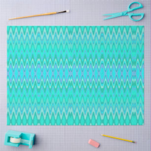 Moderne zigzagpatroon - golven in turquoise tissuepapier
