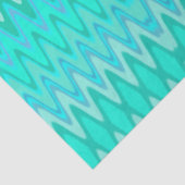 Moderne zigzagpatroon - golven in turquoise tissuepapier (Detail)
