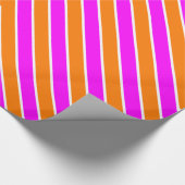 Moderne zigzagstreep Heet Roze Sinaasappel Cadeaupapier (Hoek)