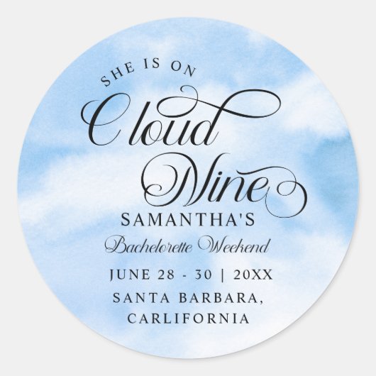 Moderne zij is op Cloud 9 Meidenavondje Ronde Sticker (Voorkant)