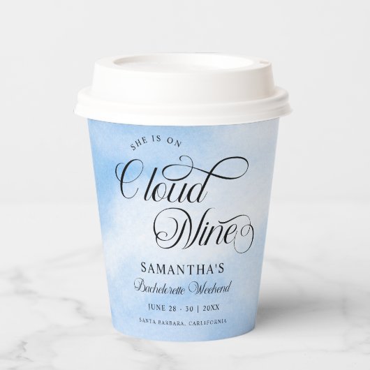 Moderne zij is op Cloud 9 vrijgezellenweekend Papieren Bekers (Voorkant)