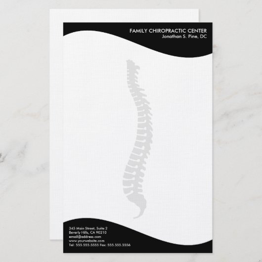 Moderne zijdelingse wervelkolom briefpapier (Voorkant / Achterkant)