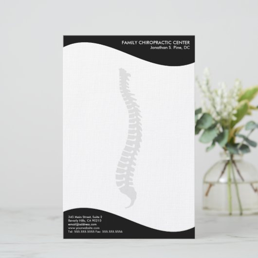 Moderne zijdelingse wervelkolom briefpapier (Staand voorkant)
