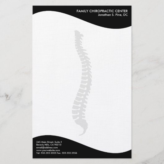 Moderne zijdelingse wervelkolom briefpapier (Voorkant)