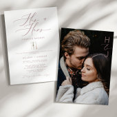 Moderne Zijn & Haar Roos Calligraphy Koppel Shower Kaart