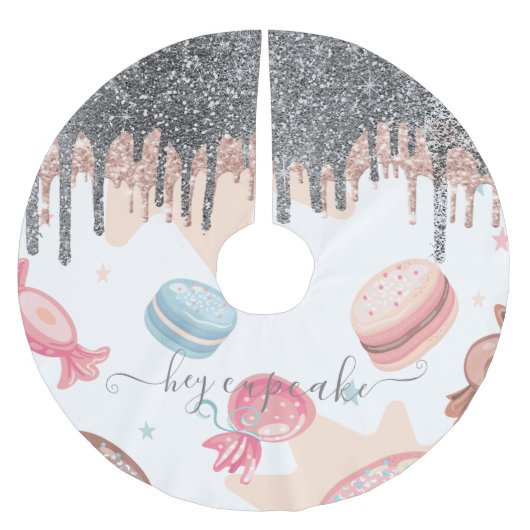 Moderne zilver drijft Snoep zoet Kerstboom Rok (Voorkant)