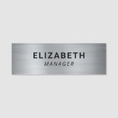 Moderne Zilver Eenvoudig Naamplaatje (Voorkant)