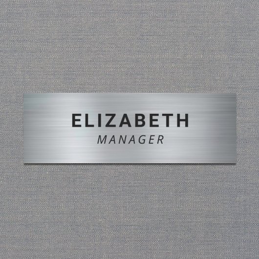 Moderne Zilver Eenvoudig Naamplaatje