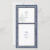 Moderne zilver en blauwe kerstboom Kaart (Achterkant)