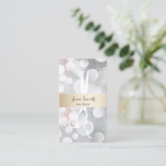 Moderne zilver en Gold Hair Stylist Benoeming Afsprakenkaartje (Staand voorkant)
