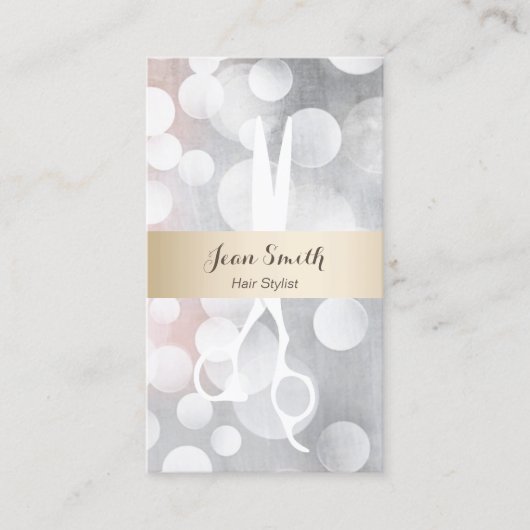 Moderne zilver en Gold Hair Stylist Benoeming Afsprakenkaartje (Voorkant)
