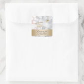 Moderne zilver- en goudelasuitbreidingen vierkante sticker (Tas)