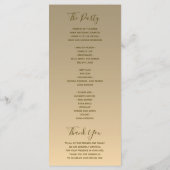 Moderne Zilver en Gouden Folie Royal Monogram Huwe Programmakaart (Achterkant)