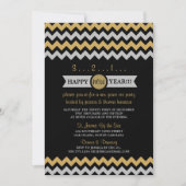 Moderne zilver en gouden vron nieuwjaarsfeest kaart (Voorkant)