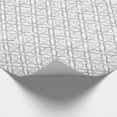 Moderne zilver en witte glitter geometrisch patroo cadeaupapier (Hoek)