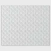 Moderne zilver en witte glitter geometrisch patroo cadeaupapier (Vlak)