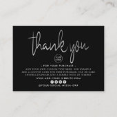 Moderne Zilver Folie Script Bedankt voor uw Zakeli Informatiekaartje (Voorkant)