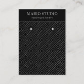 Moderne, zilver Geometric Black earring display Visitekaartje (Voorkant)