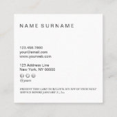 Moderne, zilver, geometrische patroonkorting vierkante visitekaartje (Achterkant)