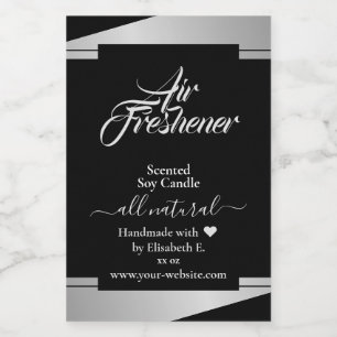 Moderne Zilver Grijs Product Kaars Verpakking Labe Voedselcontainer Etiket