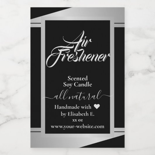 Moderne Zilver Grijs Product Kaars Verpakking Labe Voedselcontainer Etiket (Enkel label)