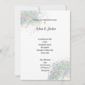 Moderne Zilver Lila Paarse florale ELEGANT WEDDING Kaart (Voorkant)