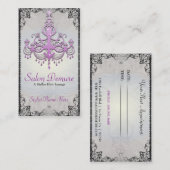 Moderne Zilver Paarse Designer Salon Afsprakenkaartje (Voorkant / Achterkant)