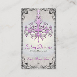 Moderne Zilver Paarse Designer Salon Afsprakenkaartje