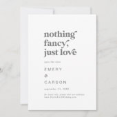 Moderne Zilver Typografie niets Fancy Save The Date (Voorkant)