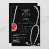 Moderne Zilver Witte Verpleegkundige Afstudeerfees Kaart (Voorkant / Achterkant)