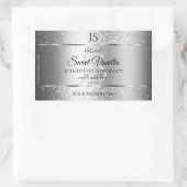 Moderne Zilver Zachte Glitter Monogram Productlabe Rechthoekige Sticker (Tas)