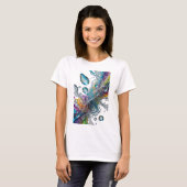 Moderne Zilveren ABSTRACTE KUNST Draagbare Kunst T-shirt (Voorkant volledig)