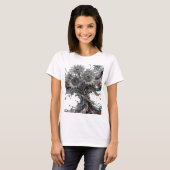 Moderne Zilveren ABSTRACTE KUNST Draagbare Kunst T-shirt (Voorkant volledig)