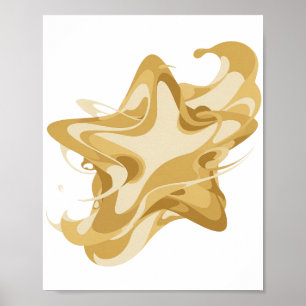 Moderne Zilveren ABSTRACTE KUNST Grafisch ontwerp Poster