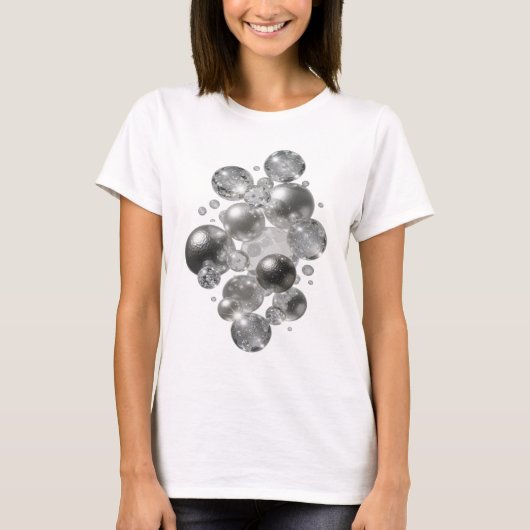 Moderne zilveren ABSTRACTE KUNST Grafische T-shirt (Voorkant)