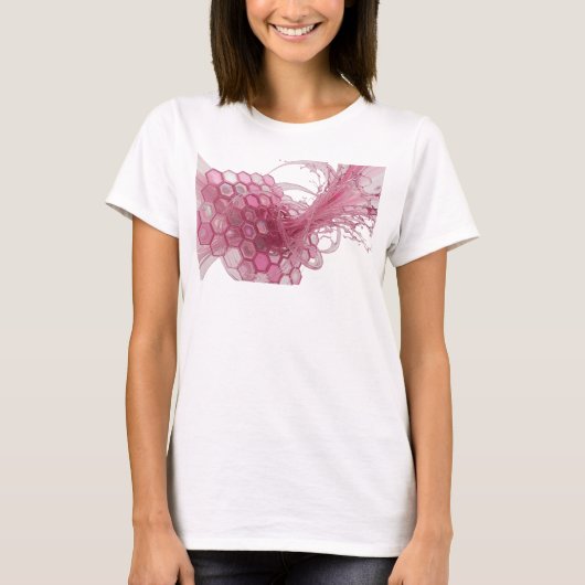 Moderne Zilveren ABSTRACTE KUNST Ontwerp T-shirt (Voorkant)