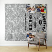 Moderne Zilveren Afstudeerfotohal Backdrop 4 Wandkleed (In Situ (horizontaal))